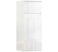 HOMCOM Mueble de Baño Suspendido con Cajón, Puerta Lacada y Estante de Vidrio Ajustable, Blanco Aosom España