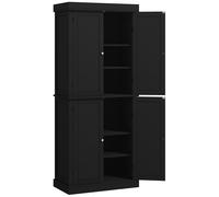HOMCOM Mueble de Cocina Alto con 6 Estantes Ajustables y 4 Puertas, 76x40,5x184 cm, Negro Aosom España
