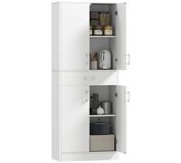 HOMCOM Mueble de cocina tipo buffet con encimera, 2 estantes ajustables, 4 puertas, 2 armarios y 1 cajón central