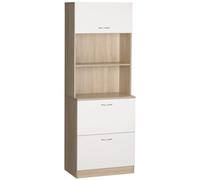 HOMCOM Mueble de cocina tipo buffet multi-almacenamiento 2 cajones 1 armario + bandeja grande 60x38 x cm color blanco