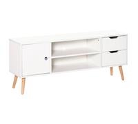 HOMCOM Mueble de TV 120x28x44cm con Armario Estantes Abiertos Cajones Carga 30kg