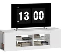 HOMCOM, mueble de TV bajo, de 140 cm de largo, para televisores de hasta 65 pulgadas, color blanco