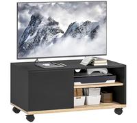 HOMCOM Mueble de TV con Ruedas, Mesa de TV Móvil, hasta 42 Pulgadas, Negro