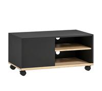 HOMCOM Mueble TV con Ruedas para Televisores de 42 Pulgadas 80x45x41 cm Negro Black