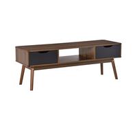 HOMCOM Mueble de TV Mesa de Salón para Televisión de 50 Pulgadas con 2 Cajones y Compartimento Abierto Estilo Moderno 122x39x46 cm Marrón
