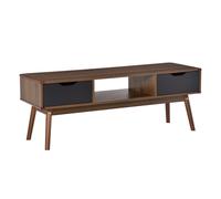 HOMCOM Mueble de TV Mesa de Salón para Televisión de 50 Pulgadas con 2 Cajones y Compartimento Abierto Estilo Moderno 122x39x46 cm Marrón