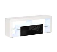 HOMCOM Mueble de TV de 55 Pulgadas Blanco con Luz LED RGB 6 Modos de Colores y Mando a Distancia Mesa para TV 140x35x52 cm para Salón Aosom España