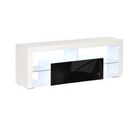 HOMCOM Mueble de TV de 55 Pulgadas Blanco con Luz LED RGB 6 Modos de Colores y Mando a Distancia Mesa para TV 140x35x52 cm para Salón Aosom España