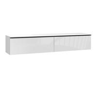 HOMCOM Mueble de TV suspendido con armario, para televisores de hasta 70 pulgadas, efecto brillante, blanco