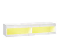 HOMCOM Mueble de TV Suspendido con Luces LED con Control Remoto Compartimentos Orificios Pasacables 140x40x30 cm Blanco Brillo