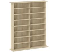 HOMCOM Mueble librería para CD a 16 Estantes de Diseño Moderno en Madera, 106.5x24x126.3 cm, Natural
