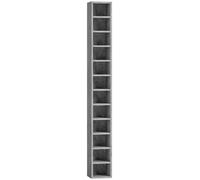 HOMCOM Mueble Librería Porta CD de 12 Estantes para 204 CD en MDF y Aglomerado 21x20x175 cm Gris Aosom España