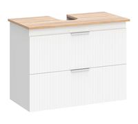HOMCOM Mueble para baño, armario de 80 cm con dos grandes cajones para lavabos con o sin pedestal, Blanco Aosom España