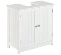 HOMCOM Mueble para Debajo del Lavabo o Fregadero Armario de Baño de Madera Armario de Almacenaje 60x30x60cm Blanco Aosom España