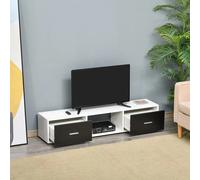 HOMCOM Mueble para TV de hasta 60" con 2 Cajones y Compartimento Abierto Blanco