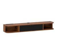 HOMCOM Mueble para TV hasta 50" Suspendido con Cajón, 2 Estantes Abiertos y Orificio para Cables, 120x24x16 cm, Nogal Aosom España