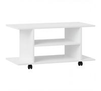 HOMCOM Mueble para TV Moderno con Estantes, Ruedas Giratorias y Freno, 80x40x40 cm, Blanco