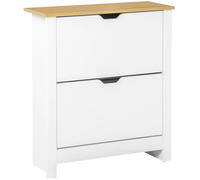 HOMCOM Mueble para zapatos de 12 pares, zapatero estrecho con 2 estantes ajustables, estilo moderno BLANCO