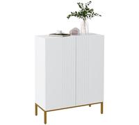 HOMCOM - Mueble para zapatos de 20 pares, moderno con puertas de cierre suave, estantes ajustables y patas de acero, para entrada, pasillo, salón, color blanco