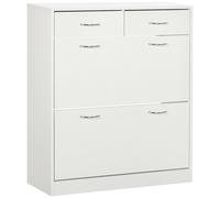HOMCOM Mueble para zapatos Zapatero entrada Armario de Zapatos con 2 Cajones Abatibles para 12 Pares 80x30x91,5 cm Aosom España