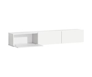 HOMCOM Mueble TV flotante, montaje en pared, 3 cajones, gran espacio de almacenamiento, 180 cm, tablero de partículas, Blanco