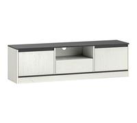 HOMCOM Mueble TV hasta 152 cm con 2 Armarios Estante Abierto y Cajón 140x35x40 cm Negro y Blanco Aosom España
