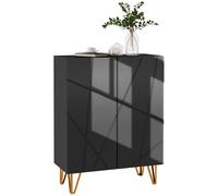 HOMCOM Mueble Zapatero con Estantes Ajustables para 15-20 Pares de Zapatos Negro