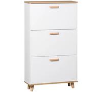 HOMCOM Mueble para zapatos estilo escandinavo 3 abatibles 70x23,5x122 cm Blanco Aosom España