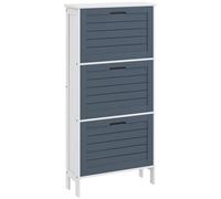 HOMCOM Mueble Zapatero Estrecho Armario Zapatero Alto con 3 Cajones Abatibles para 6 Pares de Zapatos para Entrada Pasillo 53x18x108,5 cm Gris Gray 53x18x108.5cm