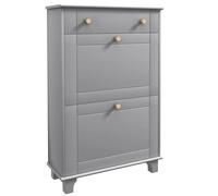 HOMCOM Mueble Zapatero Estrecho con 2 Puertas Abatibles y 1 Cajón para 8 Pares de Zapatos 60x23,5x98,5 cm Gris Gris 60X23.5X98.5 cm