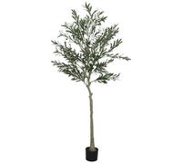 HOMCOM Olivo Artificial 180 cm Planta Artificial Grande 40 Aceitunas Verde