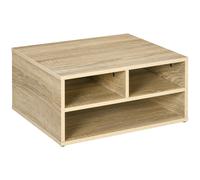 HOMCOM Organizador de escritorio aspecto de madera con 3 compartimentos suministros soporte de impresora 47x40x22,5 cm Aosom España