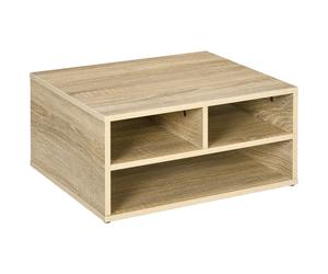 HOMCOM Organizador de escritorio aspecto de madera con 3 compartimentos suministros soporte de impresora 47x40x22,5 cm Aosom España