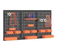 HOMCOM Organizador de Herramientas de Pared 120x60 cm Negro y Naranja