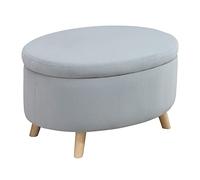HOMCOM Otomana Puff Tapizada en Terciopelo Acolchada Taburete de Almacenaje con Tapa Extraíble y Patas de Madera para Dormitorio Salón Pasillo 71x51,5x42 cm Gris