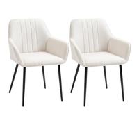 HOMCOM Pack de 2 Sillas de Comedor con Asiento Acolchado Beige