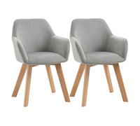 HOMCOM Juego de 2 Sillas de Comedor Tapizado en Terciopelo 54x57x80 cm Gris Gris