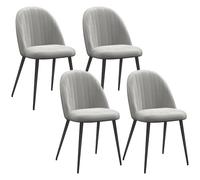 Homcom pack de 4 sillas de comedor modernas, sillas de cocina tapizada en terciopelo con respaldo curvo y patas de acero, para salón, gris