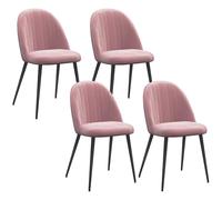 HomCom Pack de 4 Sillas de Comedor Modernas con Respaldo alto 50x56x83 cm Rosa