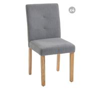 HomCom – Pack 4 Sillas de Comedor Respaldo Alto, Tapizadas en Pana, Patas de Madera, Gris