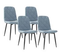 HOMCOM Pack de 4 Sillas de Comedor Tapizadas Terciopelo 45x54x87 cm Azul Claro Light Blue