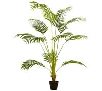 HOMCOM Palmera Areca Artificial 170cm Decorativa para Interiores y Exteriores con 11 Hojas Verdes y Maceta Estable Verde Aosom España