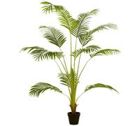 HomCom Palmera Areca artificial 170 cm – 11 hojas realistas, maceta estable verde