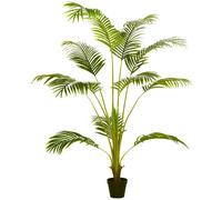 HOMCOM Palmera Areca Artificial 170cm Decorativa para Interiores y Exteriores con 11 Hojas Verdes y Maceta Estable Verde Aosom España