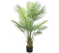 HOMCOM Palmera artificial 120cm con 22 frondes en maceta | Gran palmera artificial, realista, planta de interior, árbol falso, para salón, oficina, balcón.