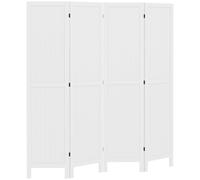 HOMCOM Pantalla divisoria de habitación de madera para armario interior plegable, pantalla de 4 paneles de madera, 160 x 170 cm, color
