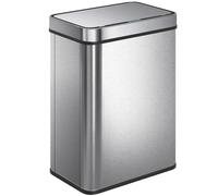 HOMCOM Papelera con sensor 50 L con cierre suave, papelera de cocina automática en acero inoxidable, plateado Aosom España