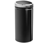 HOMCOM Papelera con sensor sin contacto 42L tapa cierre suave Negro | Sin contacto, acero inoxidable resistente a huellas, para cocina, hogar, reciclaje y residuos