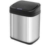 HOMCOM Papelera de Cocina 20L con Sensor Infrarrojo 33x25x42,5 cm Plata y Negro Silver