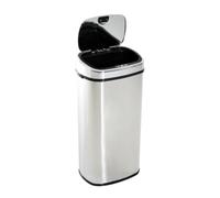 HOMCOM Cubo de Basura Inteligente de Acero Inoxidable 68L Sensor Infrarroja Apertura Automática y Contacto Manual 40,5x29,5x78 cm Plata Aosom España